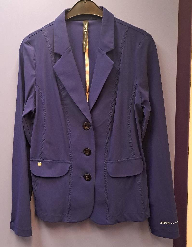 Zip73 travelstof blazer in paars blauwige kleur mt 40 47643, Maat 38/40 (M), Zip73, ., Paars