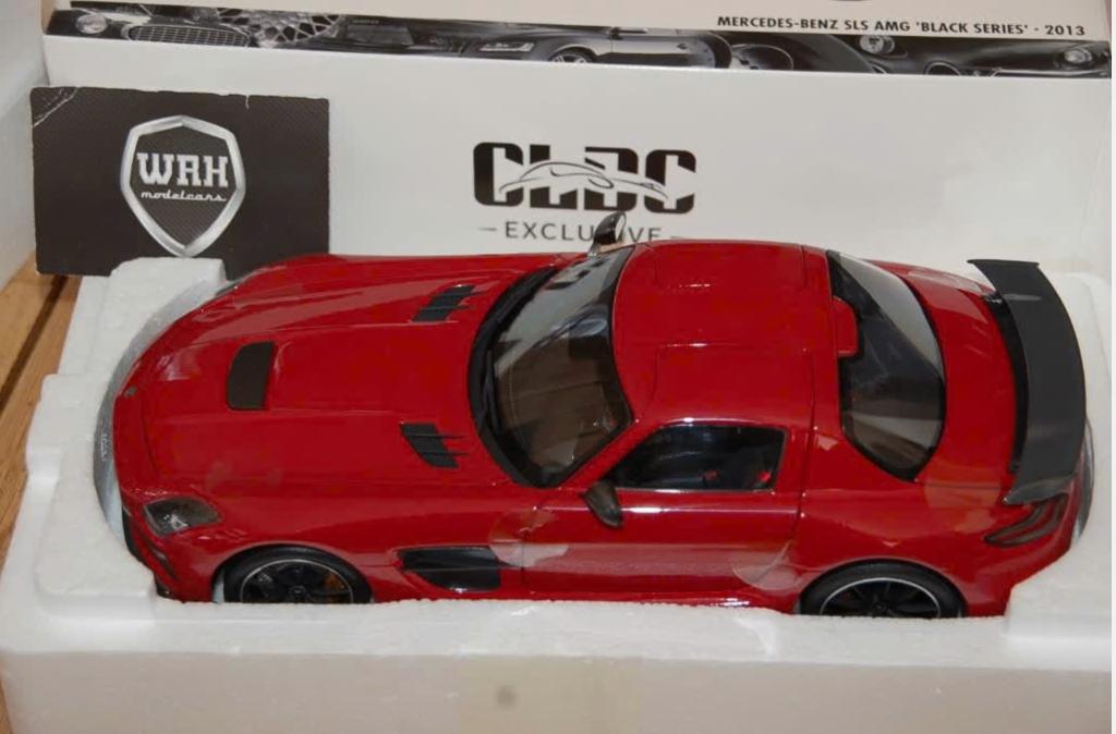 1:18 MERCEDES SLS AMG BLACK SERIES rood Minichamps WRH, Verzenden, Zo goed als nieuw, Auto, MiniChamps