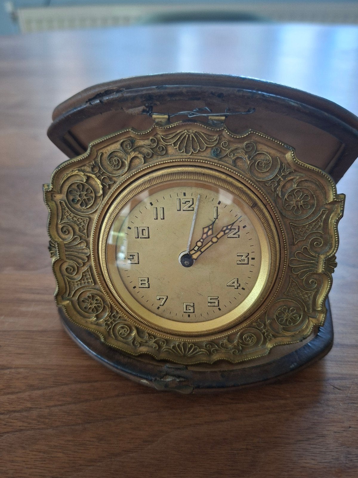 Zeldzaam Antiek Reiswekkertje in Origineel Etui, Antiek en Kunst, Antiek | Klokken, Ophalen of Verzenden