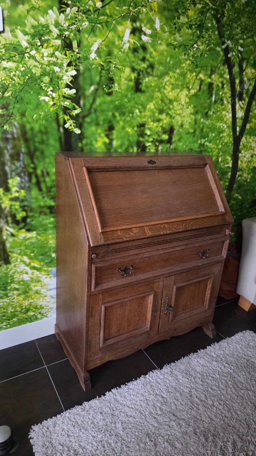 Massief eiken secretaire, Ophalen