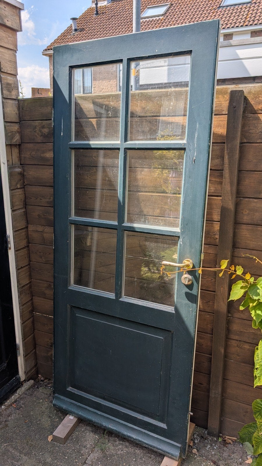Gebruikte buitendeur links draaiend met dubbelglas  88cm, Ophalen, Gebruikt, 80 tot 100 cm, Buitendeur