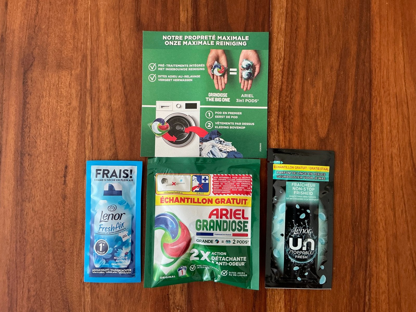Wasmiddel en wasverzachter proefmonsters (Ariel, Lenor), Ophalen of Verzenden, Nieuw