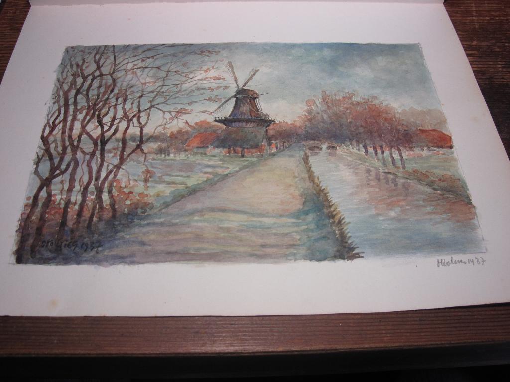 Litho van landschap gesigneerd Ora Gieg, Ophalen of Verzenden