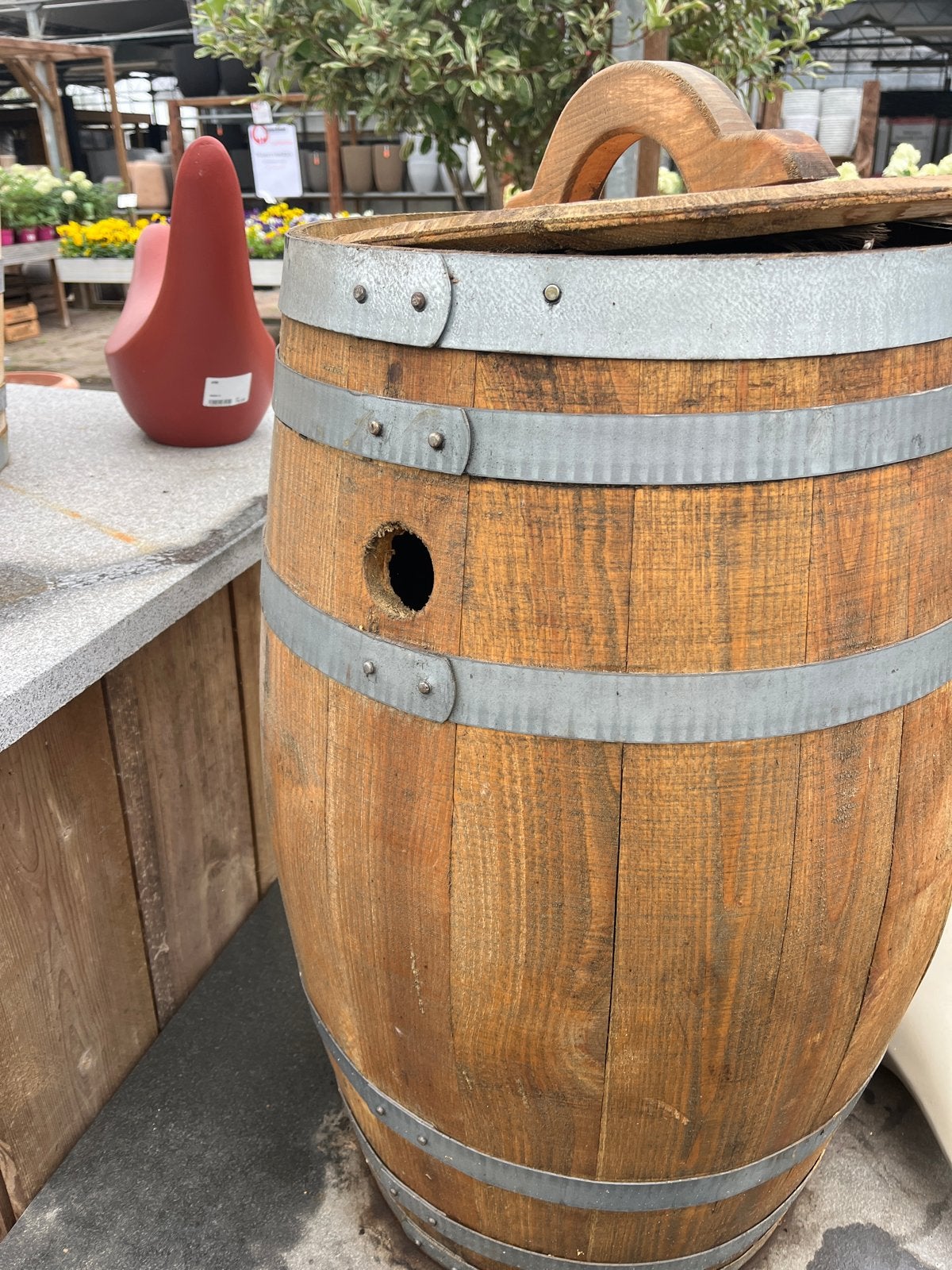 Houten regenton 100L donker, ideaal voor uw tuin, Tuin en Terras, Met kraantje, Ophalen of Verzenden, Hout, Nieuw