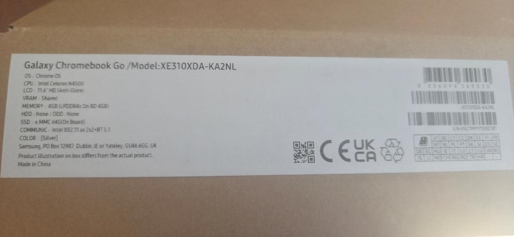 Samsung Galaxy Chromebook go 11,4", 4 GB of minder, Ophalen of Verzenden, Zo goed als nieuw, Samsung Galaxy Chromebook go