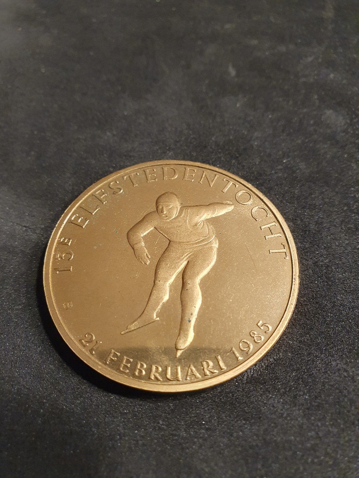 Bronzen Elfstedentocht Medaille 1985, Ophalen of Verzenden, Brons, Nederland