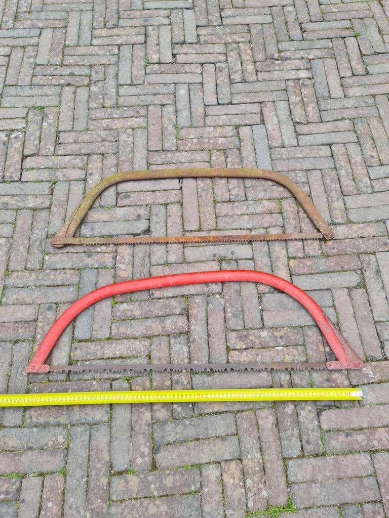 Beugelzaag / oude handzaag / oud gereedschap, Tuin en Terras, Ophalen, Gebruikt