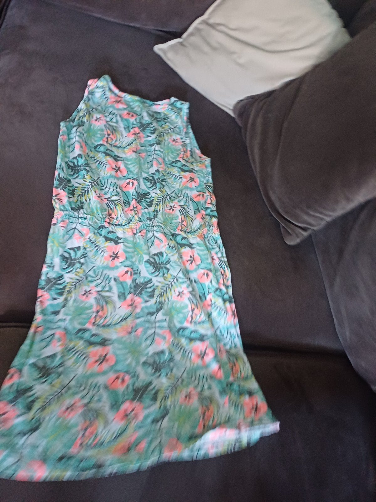 Zomerjurk met tropische print, maat 158/164, Kinderen en Baby's, Kinderkleding | Maat 164, Gebruikt, Meisje, Ophalen of Verzenden