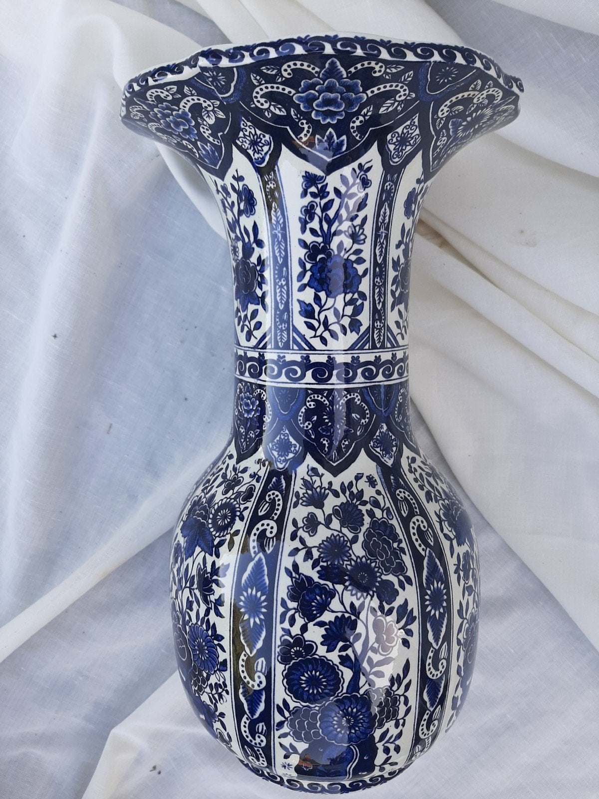 grote delfts blauwe vaas, Ophalen