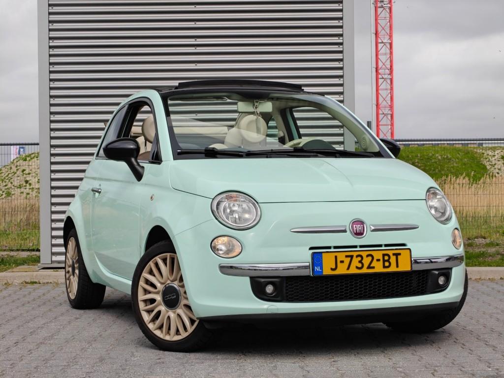 Fiat 500C 1.2 Cabrio - Leder - AIRCO - Mintgroen - Uniek!, Auto's, Fiat, Voorwielaandrijving, Gebruikt, 4 cilinders, Bedrijf