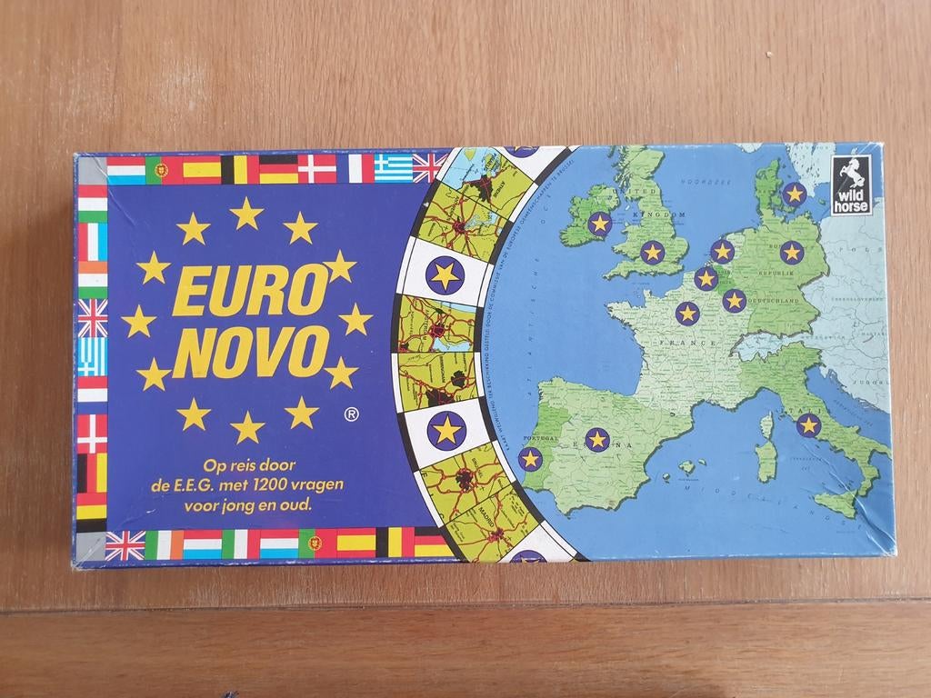 Euro Novo. Gezelschapsspel. Bordspel. Kennisspel., Hobby en Vrije tijd, Gezelschapsspellen | Bordspellen, Gebruikt, Vijf spelers of meer