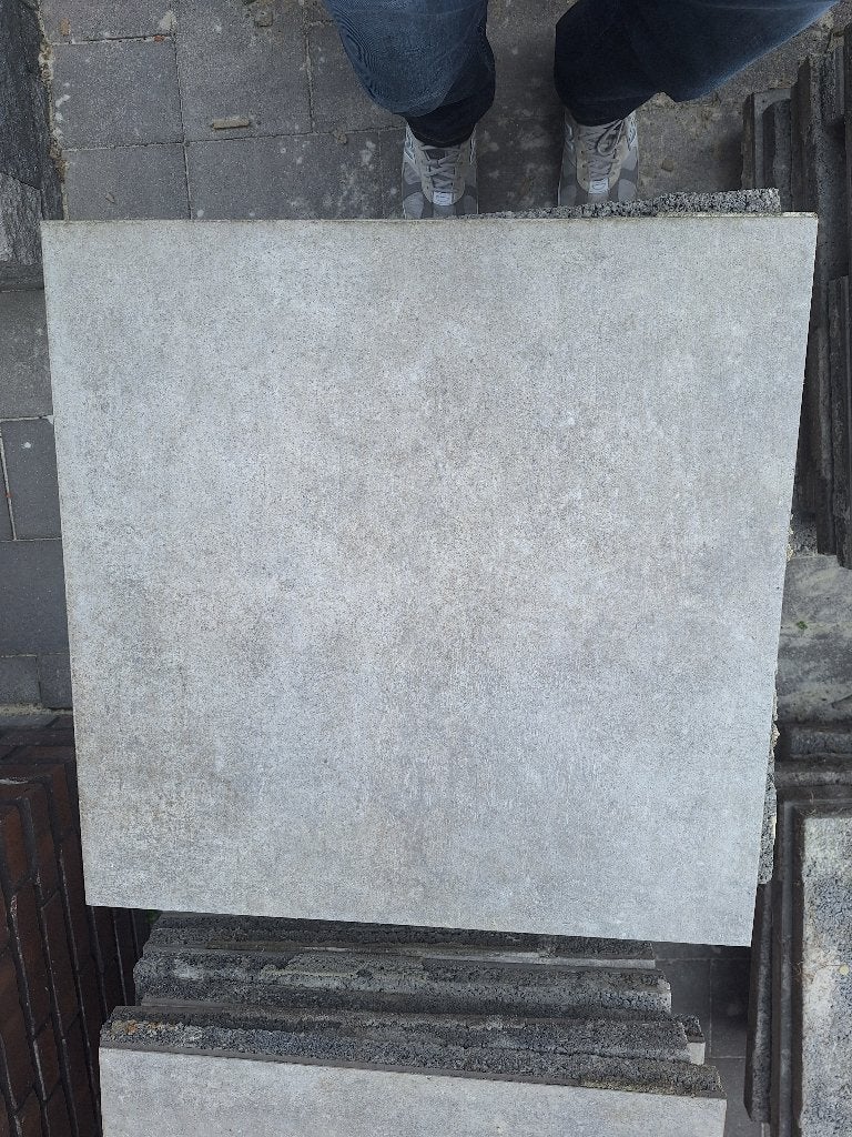 GEOCERAMICA EVOQUE GREIGE 60x60x4CM Tegels - 36 m2, Tuin en Terras, Ophalen, Keramiek, Zo goed als nieuw, 10 m² of meer