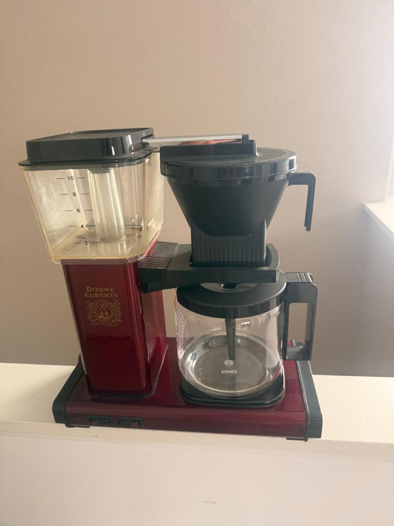 Douwe Egberts Koffiezetapparaat vintage- Rood, Afneembaar waterreservoir, Gebruikt, 10 kopjes of meer, Koffiemachine