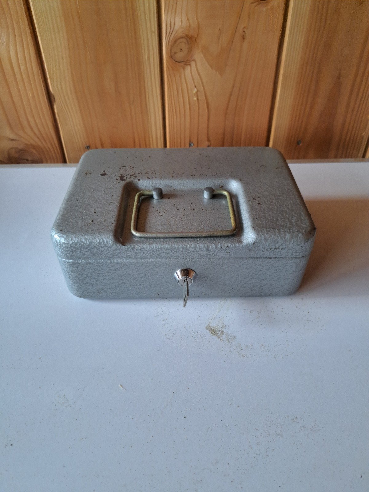 Vintage Geldkist met Kleingeldlade en Sleutel, Antiek en Kunst, Antiek | Overige Antiek, Ophalen of Verzenden
