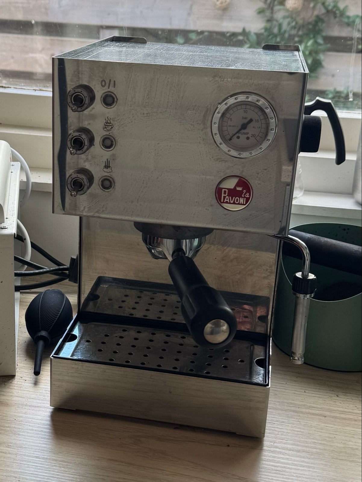 La Pavoni Gran Caffè GCM Pistonmachine - Incl. Toebehoren, Stoompijpje, Gebruikt, Espresso apparaat, Gemalen koffie