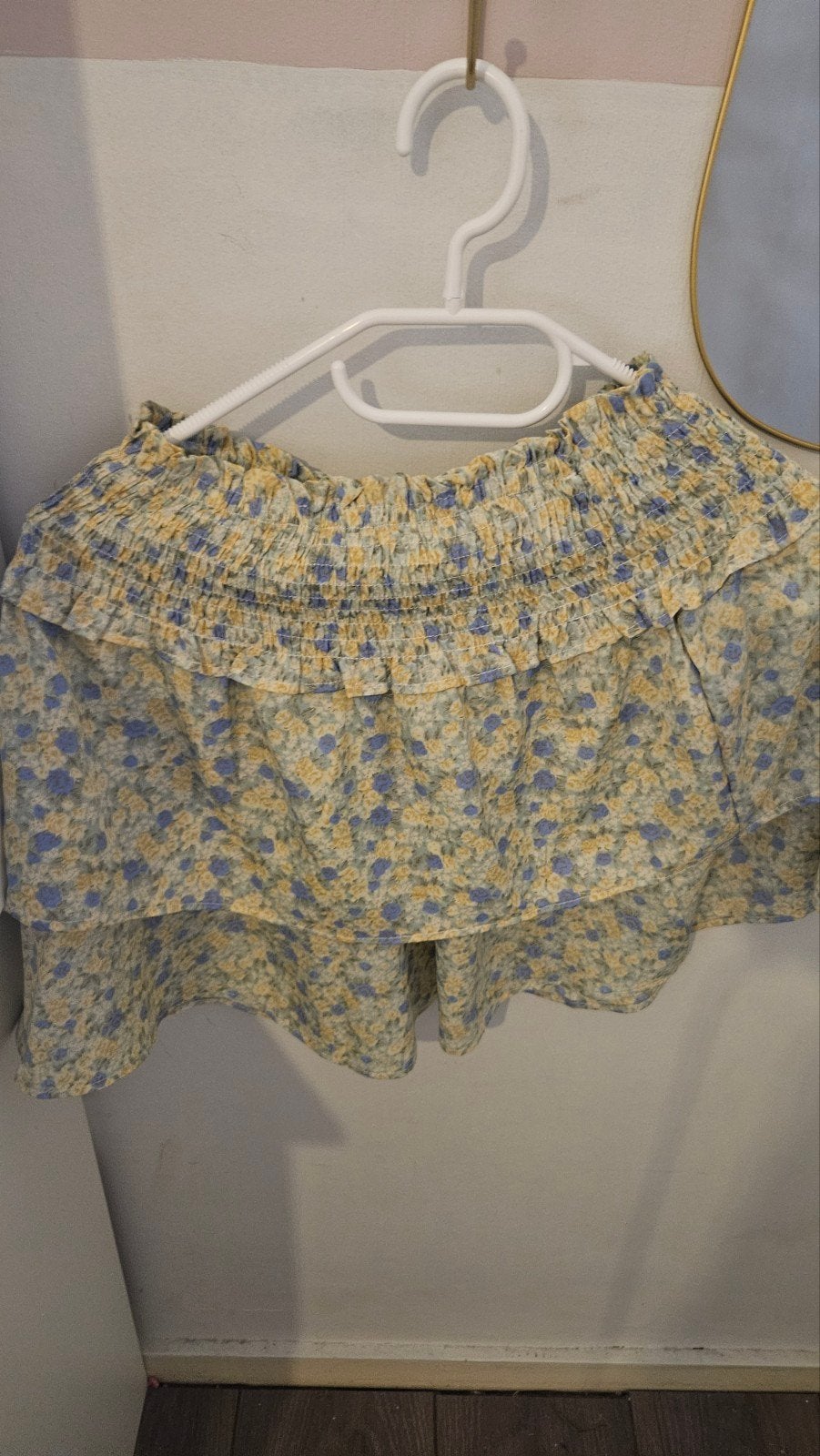 Jolie Angel bloemenprint rokje met ruches, Kleding | Dames, Geel, Jolie Angel, Zo goed als nieuw, Boven de knie