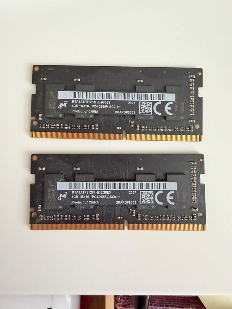 “8GB DDR4 2666MHz RAM iMac / MacBook / Laptop – 2x4GB Micron, Computers en Software, RAM geheugen, Ophalen of Verzenden, Zo goed als nieuw