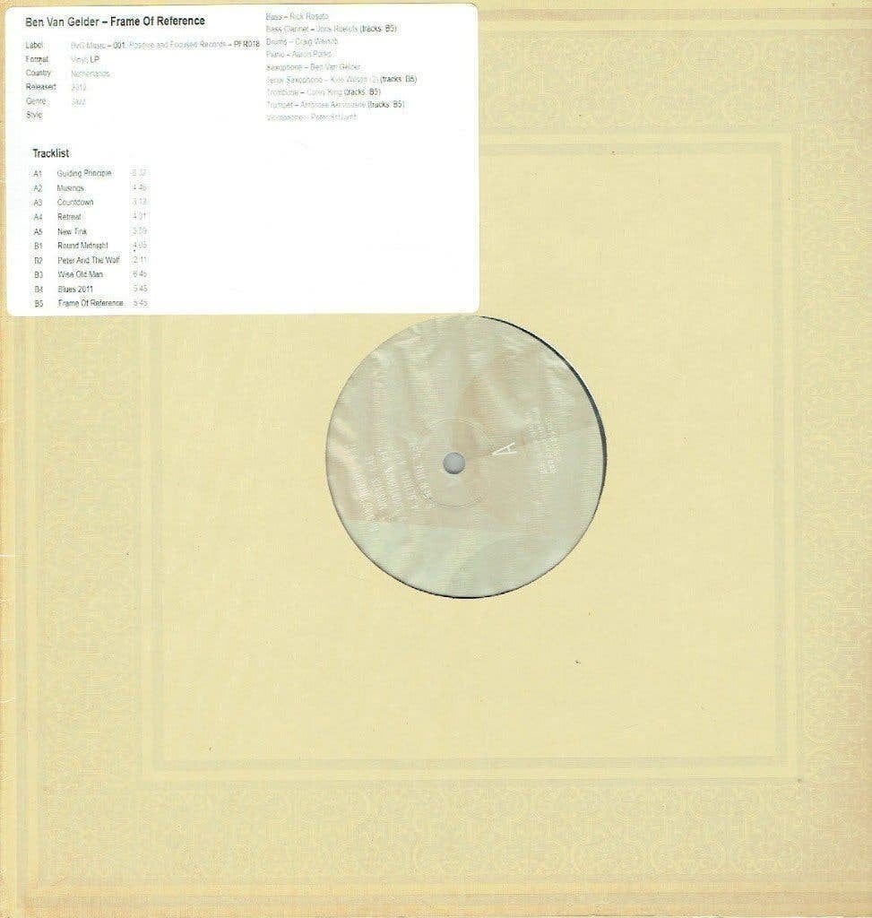 Ben Van Gelder – Frame Of Reference, LP, Ophalen of Verzenden, Zo goed als nieuw, 12 inch
