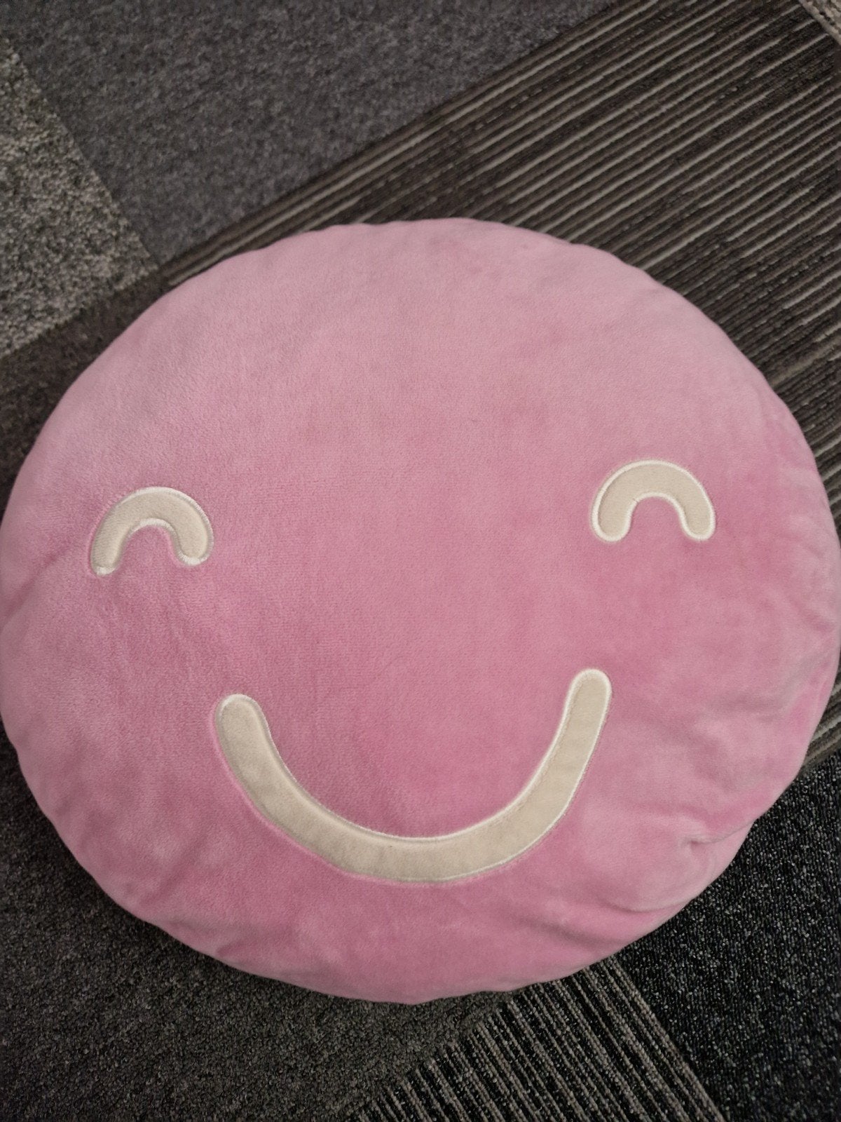 HEMA Roze Kussen met Blije Smiley, Ophalen, Overige merken, Met print, Rond