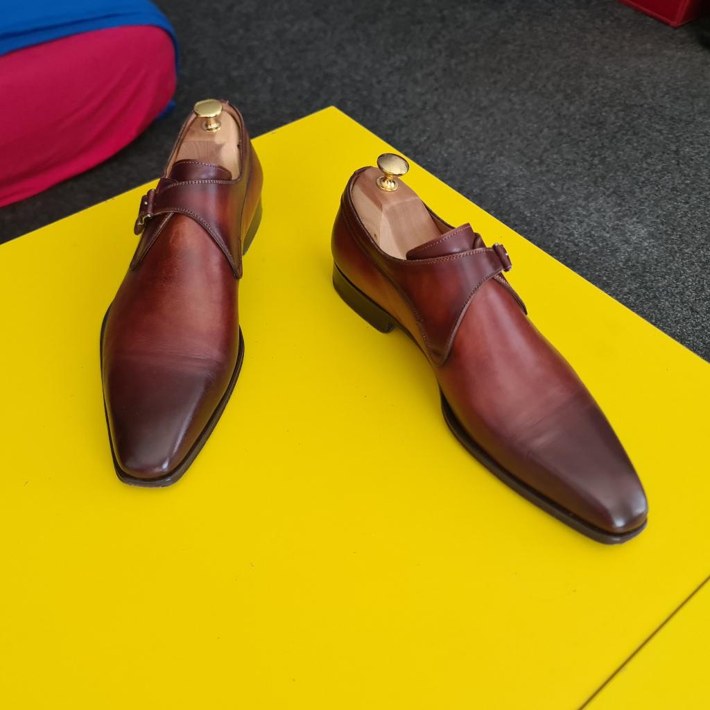 Magnanni gesp schoenen met Buin cognac kleur maat 43, Kleding | Heren, Schoenen, Zo goed als nieuw, Gespschoenen, Bruin, Verzenden