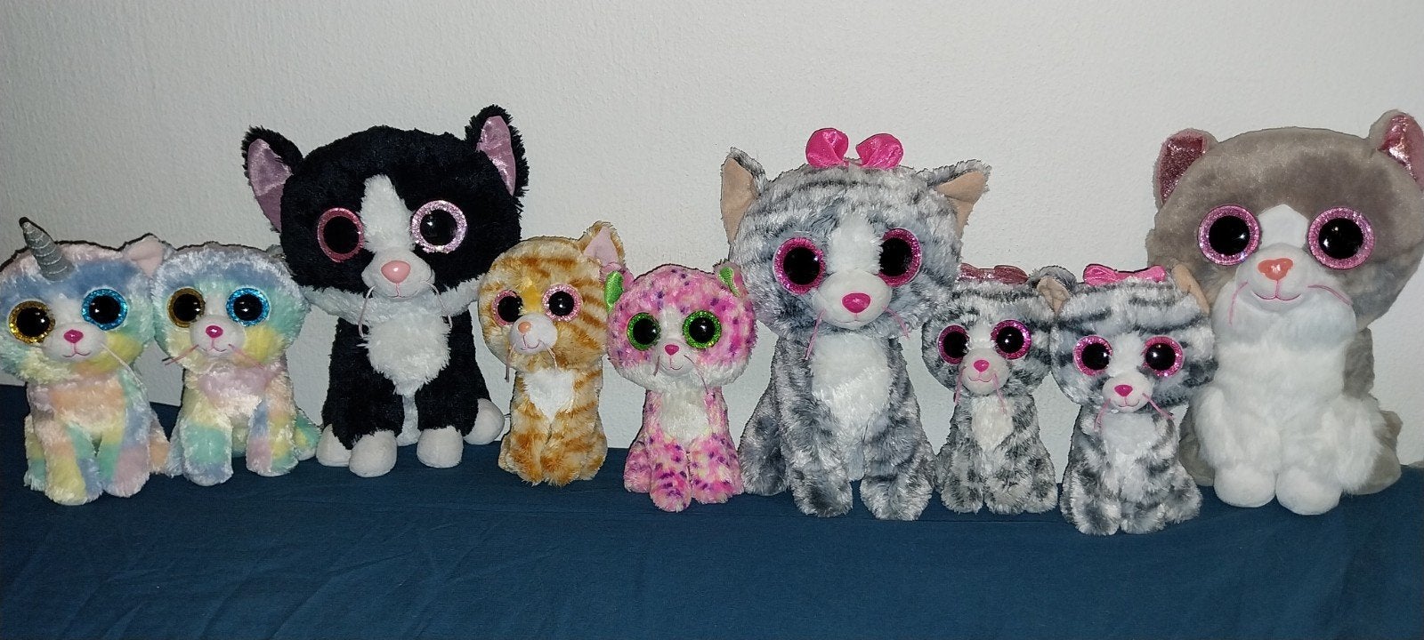 TY knuffel groot en middel Katten Poes, Overige karakters, Korrelvulling, Ophalen of Verzenden, Zo goed als nieuw
