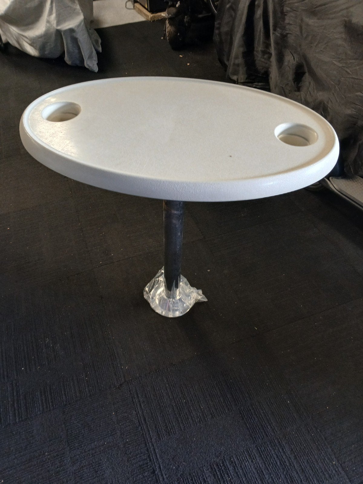 Boottafel met poot - Ovaal, Wit, Watersport en Boten, Ophalen, Gebruikt, Interieur en Kussens