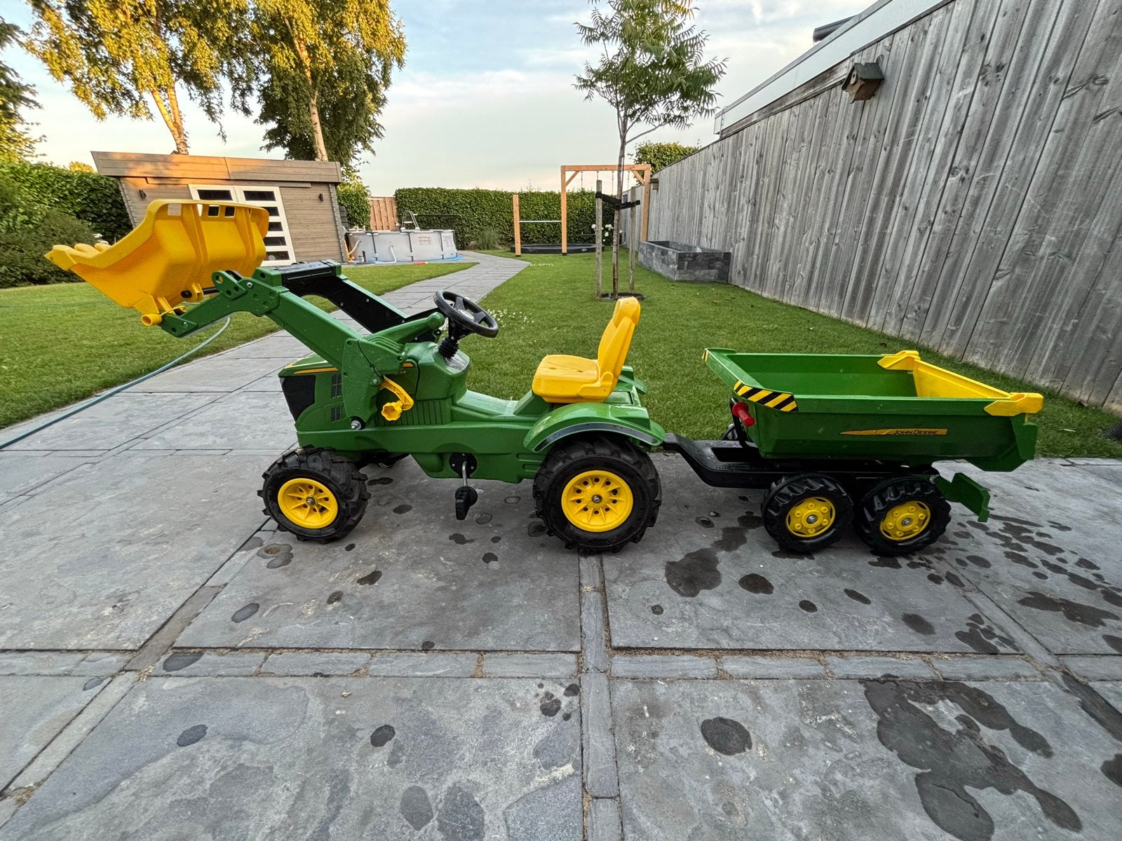 John Deere 6210R Traptrekker met voorlader en aanhanger, Kinderen en Baby's, Speelgoed | Buiten | Voertuigen en Loopfietsen, Ophalen