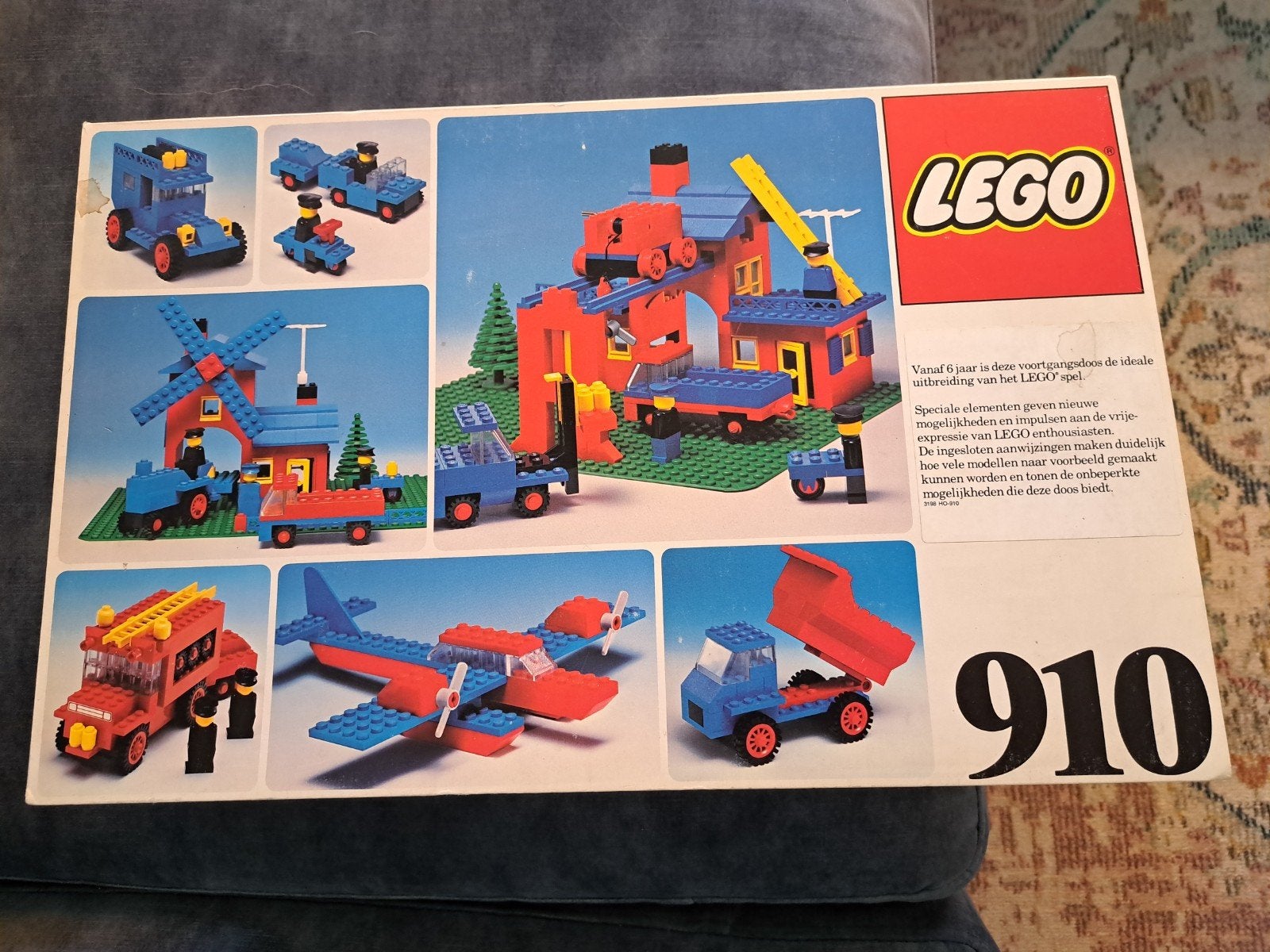 Vintage LEGO 910 Basic Set met Grondplaten en Doos, Gebruikt, Overige thema's, Lego, Ophalen of Verzenden