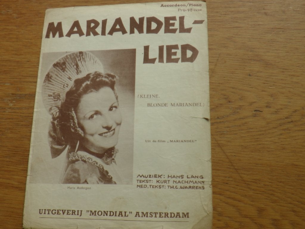 Mariandel-Lied bladmuziek - Kleine, Blonde Mariandel, Gebruikt, Piano, Ophalen of Verzenden, Thema