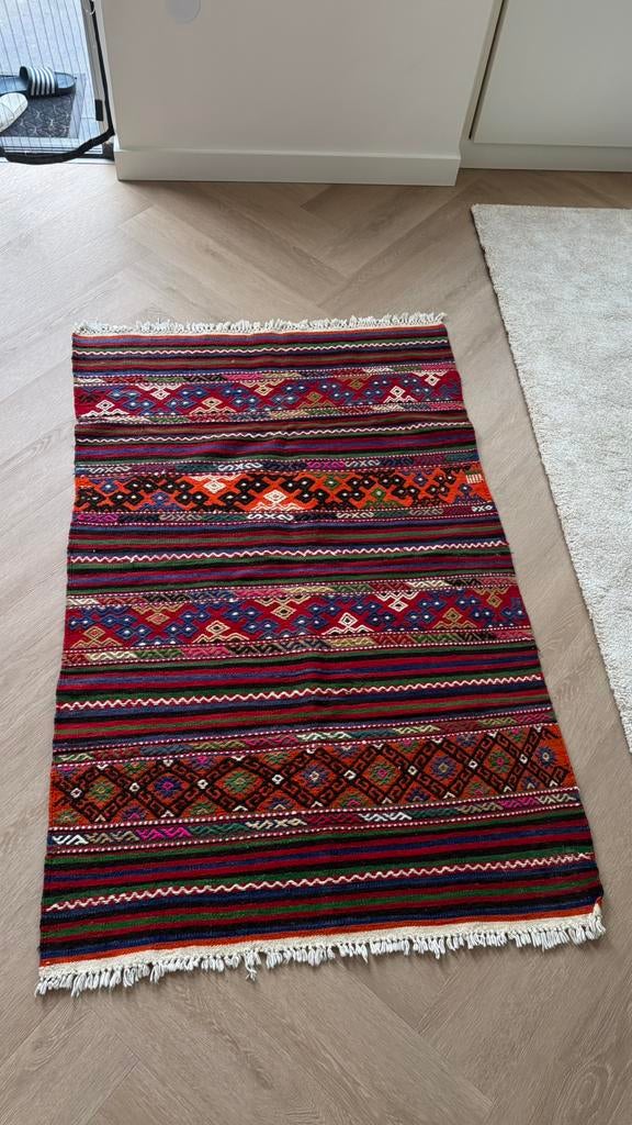 NIEUW! handgeweven 100 % wol kilim | tapijt/ vloerkleed,, Ophalen, Gebruikt, Rechthoekig, 200 cm of meer