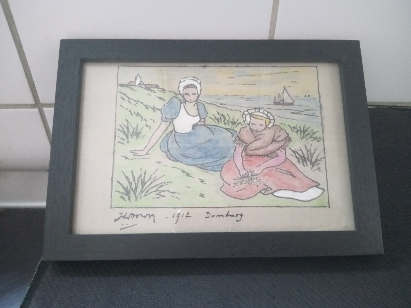 J. Toorop - Duinen te Domburg (1912) - Aquarel met inkt, Ophalen of Verzenden