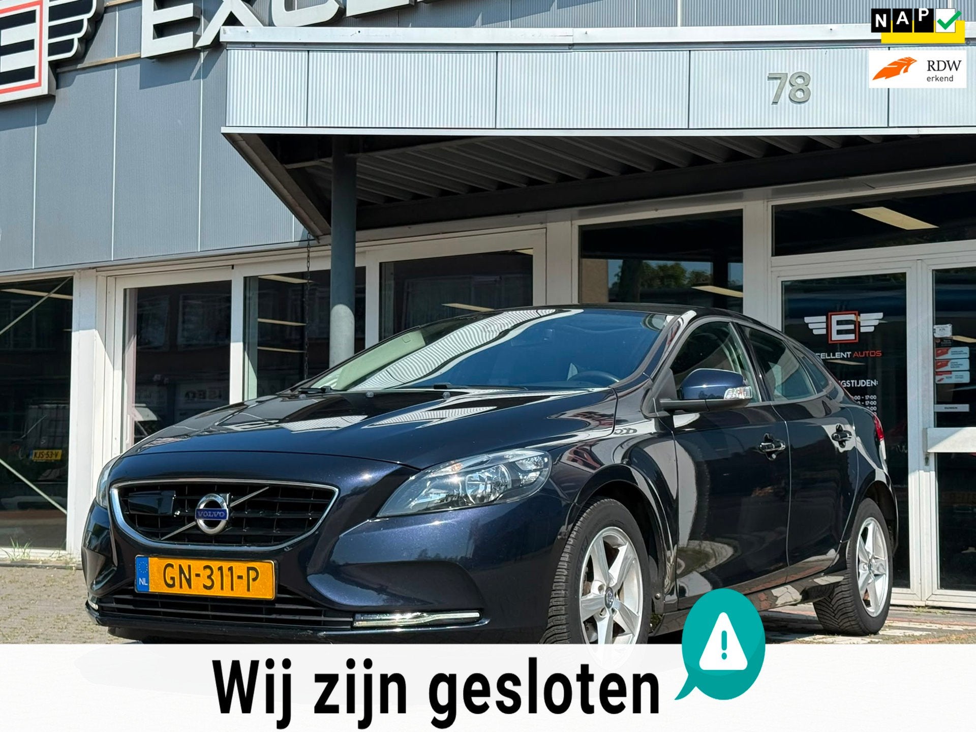 Volvo V40 2.0 D2 Kinetic Business | Panoramadak | Navigatie, Auto's, Volvo, Voorwielaandrijving, Stof, Gebruikt, 4 cilinders