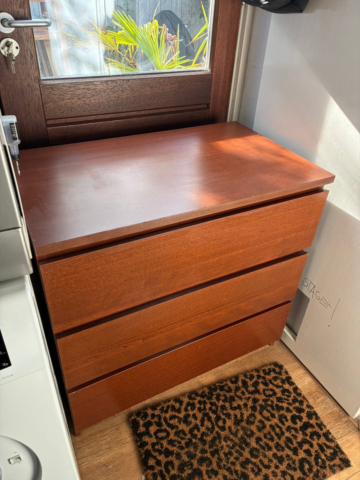 Ikea Malm ladekast houtkleur bruin, Huis en Inrichting, Ophalen, Gebruikt, 50 tot 100 cm, 3 of 4 laden