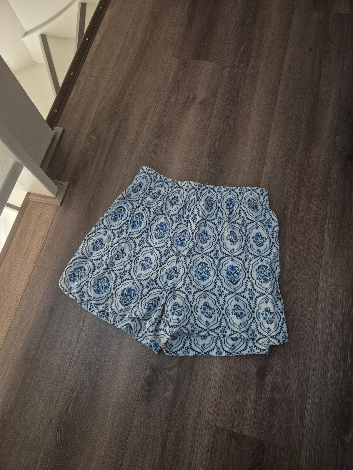 Korte broek met print blauw, Kort, Blauw, Maat 42/44 (L), Nieuw
