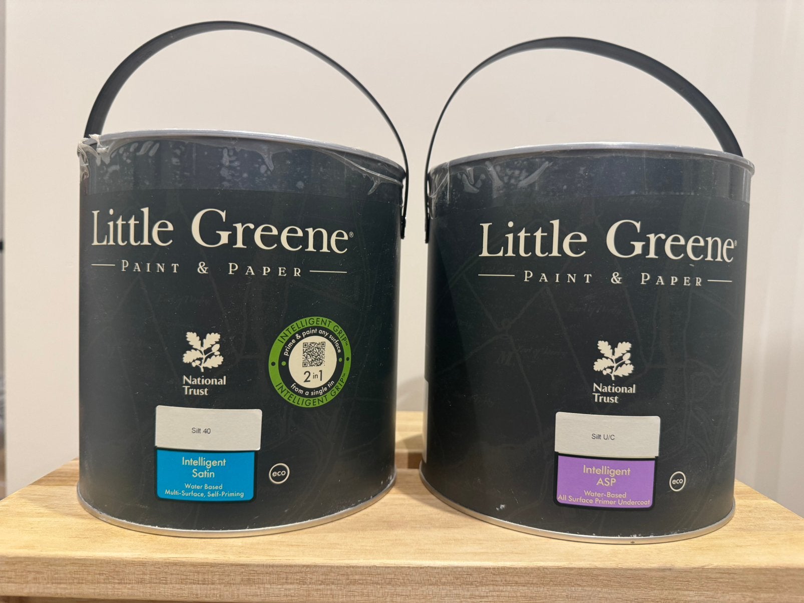 Little greene, kleur silt 40, Doe-het-zelf en Verbouw, Ophalen, Overige kleuren, 5 tot 10 liter, Nieuw