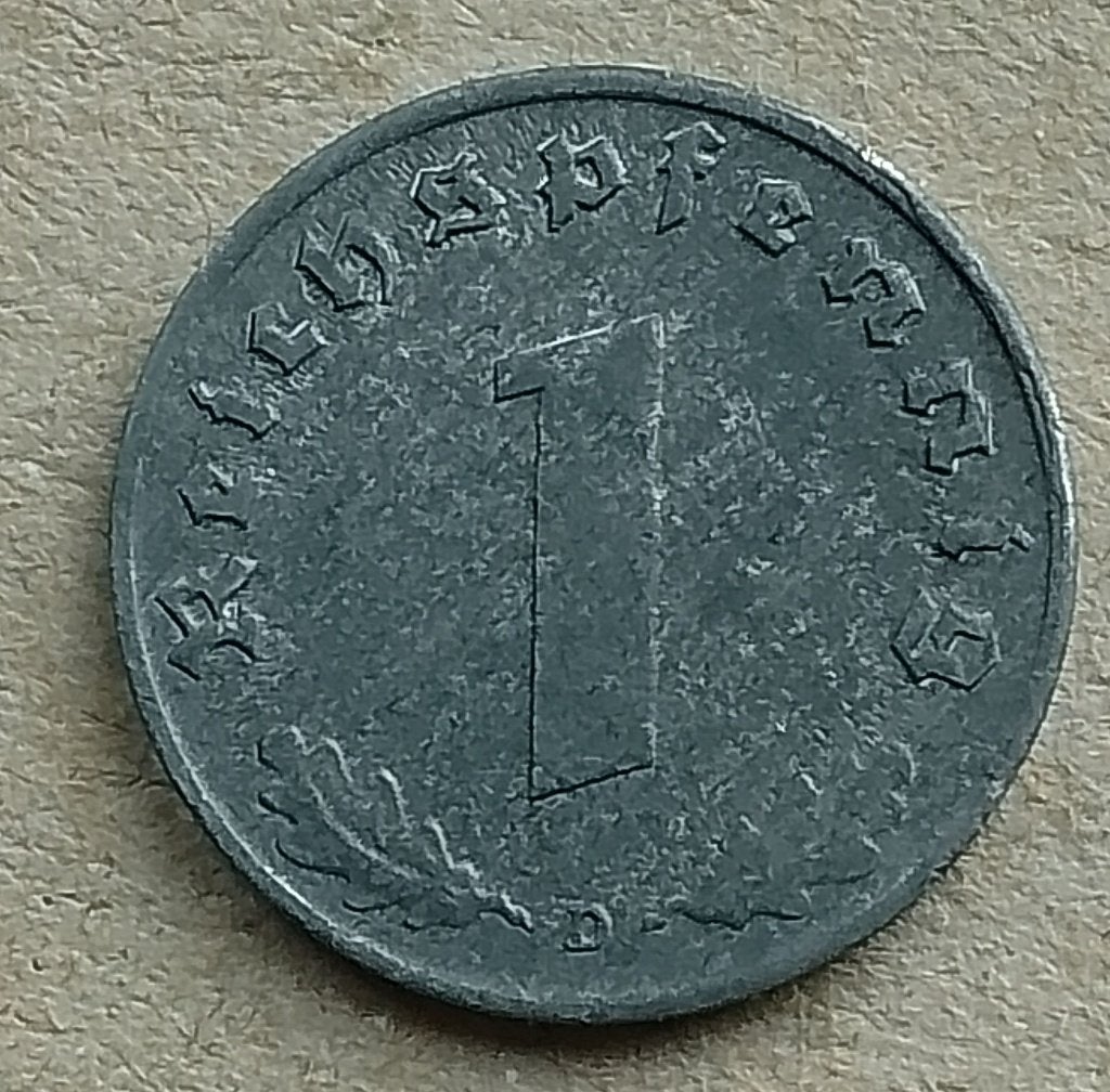 Duitsland, 1 reichspfennig 1944 D, Ophalen of Verzenden, Duitsland, Losse munt