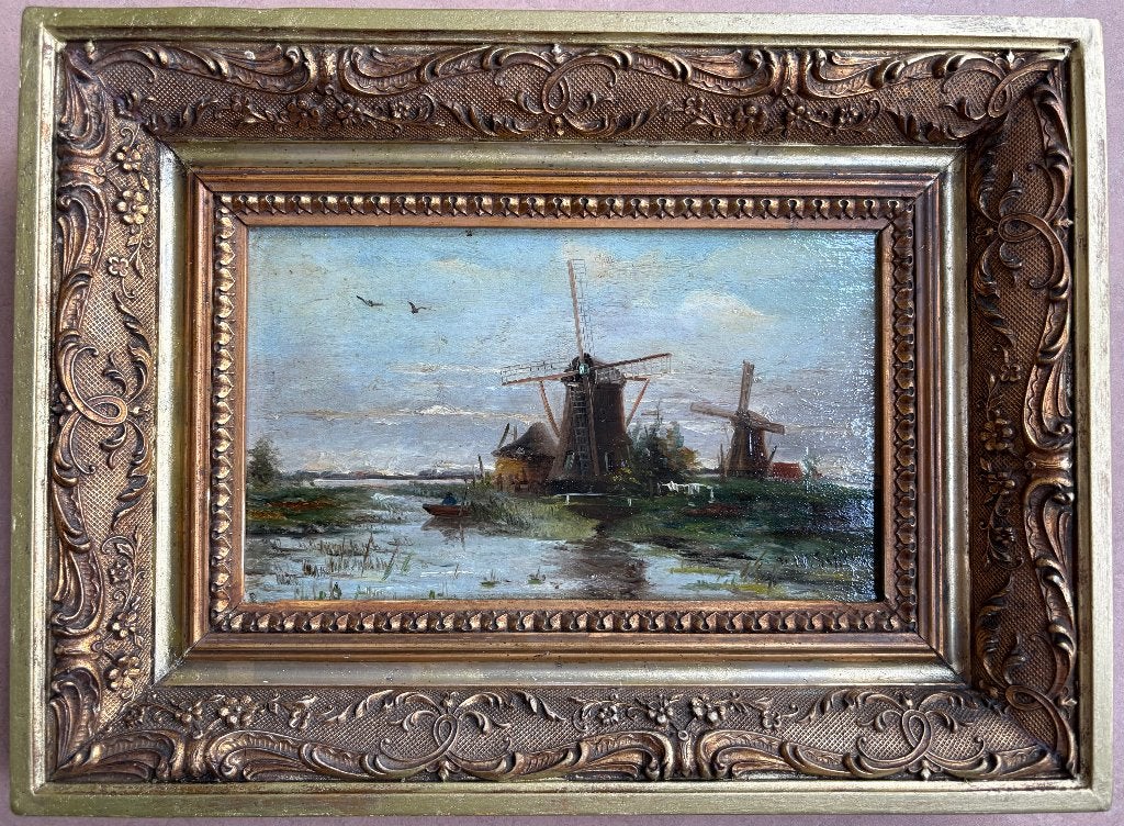 Schilderijtje van Petrus Paulus Schiedges II (Haagse School), Ingelijst, Paneel, Nederlandse school, Ophalen of Verzenden