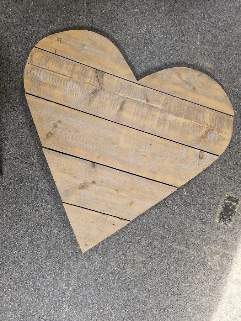 groot houten hart, Ophalen, 91 cm, Hout, Handgemaakt
