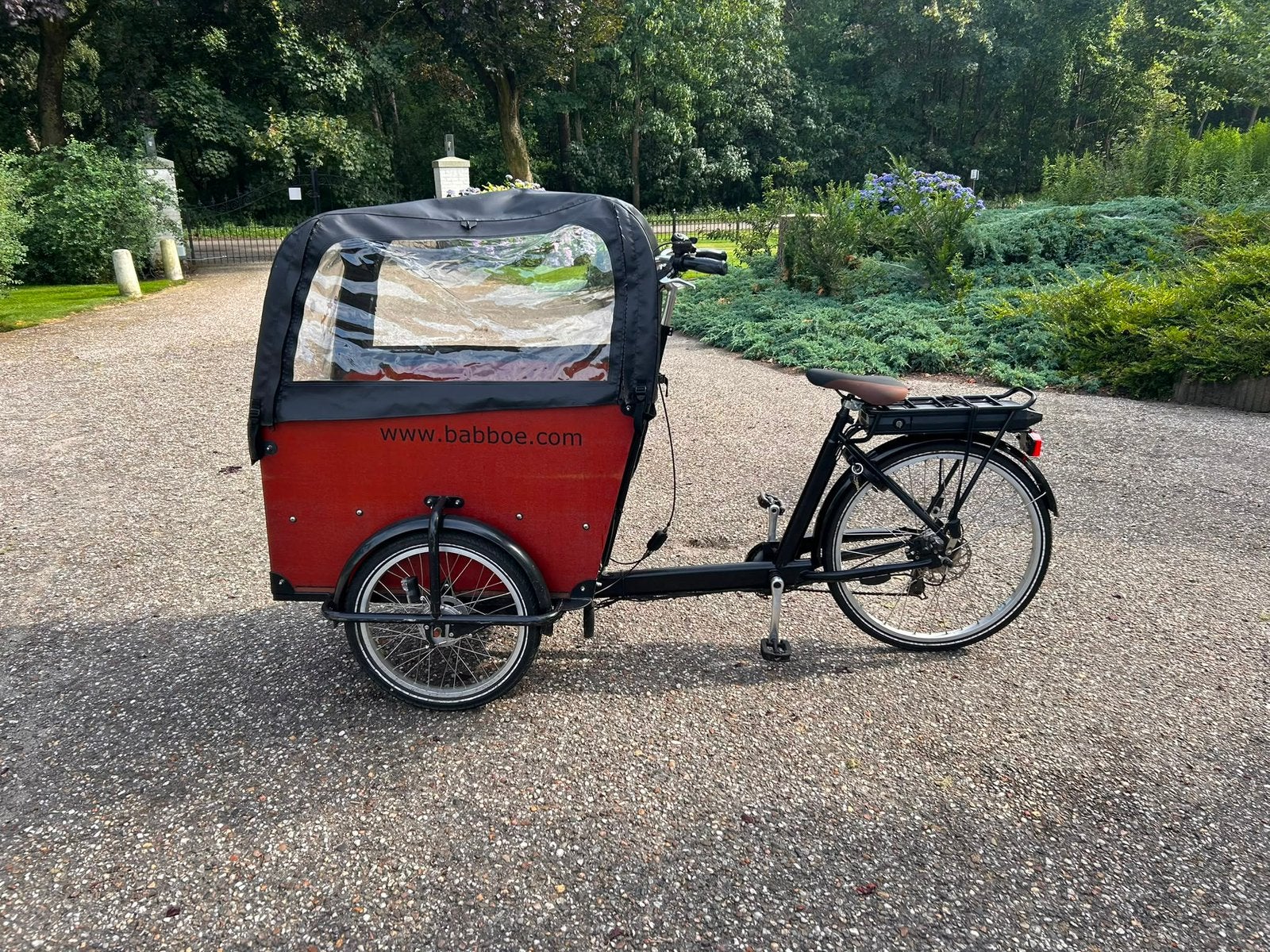 Babboe bakfiets te koop – nette staat, recent nieuwe accu, 4 kinderen of meer, Gebruikt, Huif, Trommelrem