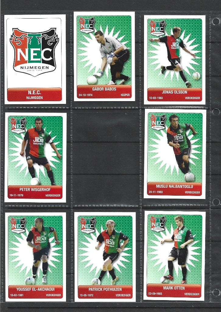 Voetbal plaatjes  NEC  Plus Official Partner Eredivisie, Ophalen of Verzenden, Zo goed als nieuw, Overige binnenlandse clubs, Poster, Plaatje of Sticker