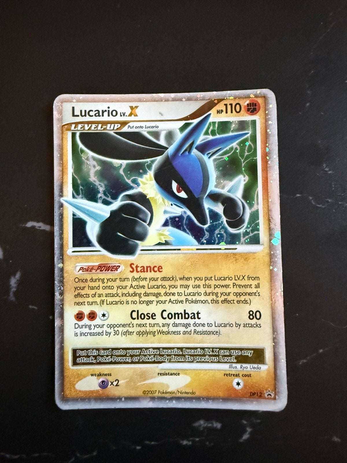 Lucario LV.X DP12 – Promo (2007), Ophalen of Verzenden, Zo goed als nieuw, Losse kaart, Foil