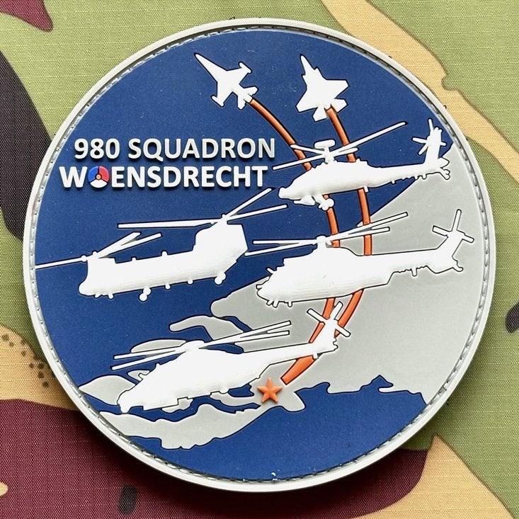 Patch RNLAF 980 SQN PVC, Verzenden, Luchtmacht, Nederland, Embleem of Badge