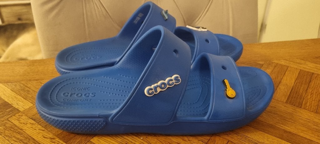 Crocs sandalen maat M12 46, Sandalen, Crocs, Blauw, Nieuw
