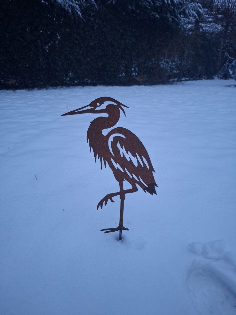 Ooievaar cortenstalen tuindecoratie, Nieuw, Ophalen of Verzenden, Landelijk, Metaal