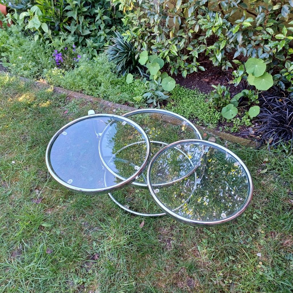 Salontafel LEITMOTIV  Dutch Design vintage bijzettafel., Ophalen, Gebruikt, 100 tot 150 cm, Rond