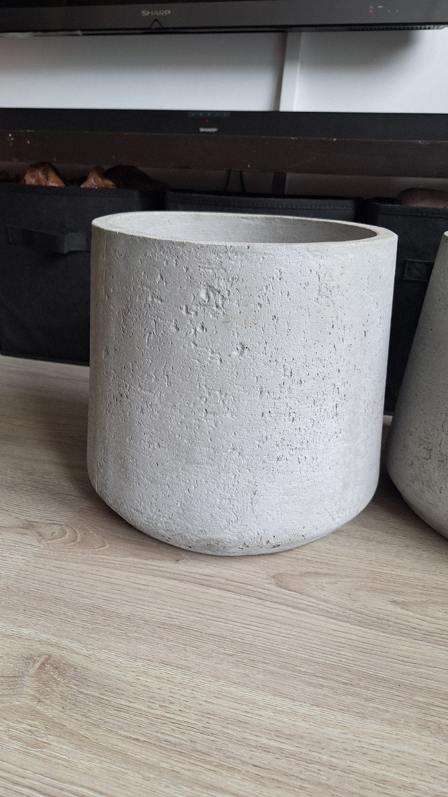 grijze bloempotten, Tuin en Terras, Ophalen, Gebruikt, Rond, Binnen
