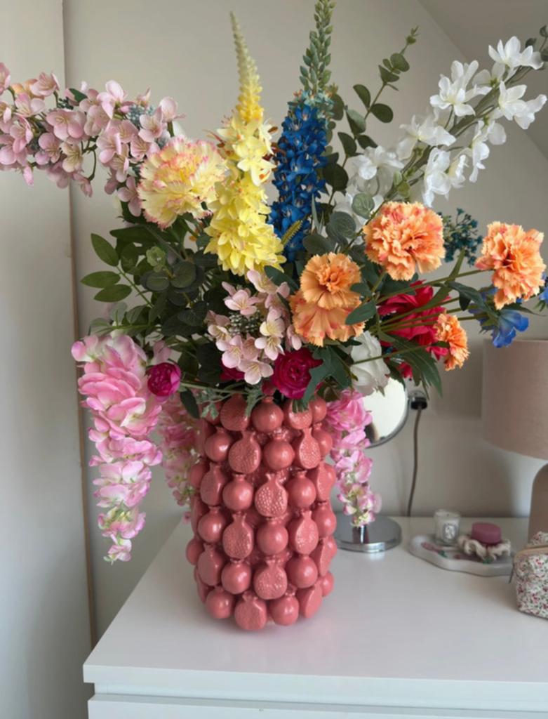 Karwei vruchten vaas roze, Ophalen of Verzenden, Zo goed als nieuw, Overige kleuren, Minder dan 50 cm