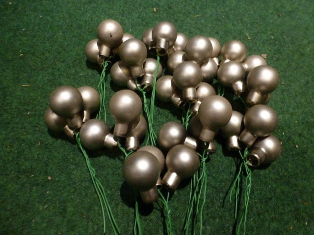 36 grijze matte glas kerstballen op stok 20 mm 12 cm, Ophalen of Verzenden, Nieuw
