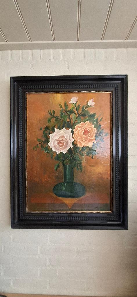 Olie schilderij met een prachtige lijst., Antiek en Kunst, Kunst | Schilderijen | Klassiek, Ophalen