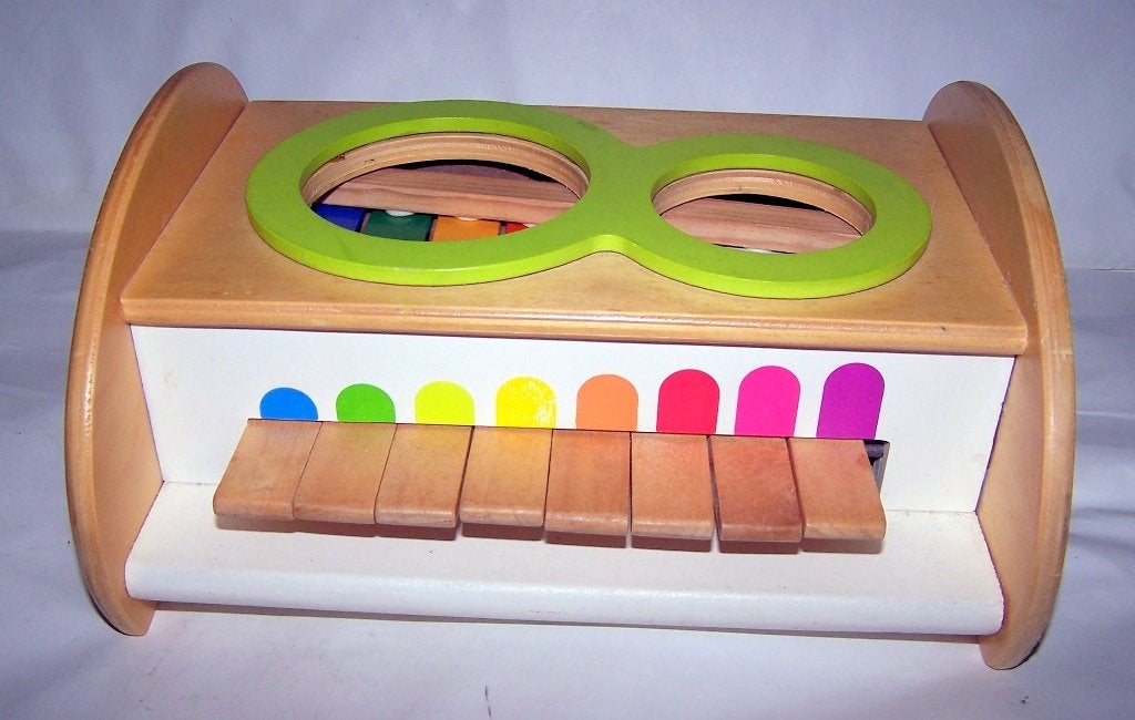 Houten speelgoed piano met xylofoon. Izgs., Ophalen of Verzenden, Zo goed als nieuw, Overige typen